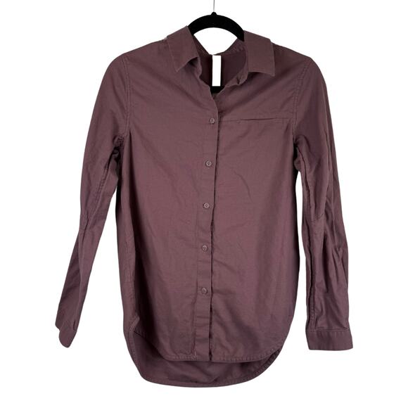 Lululemon Flannel Button Up Antique Bark Purple Long Sleeve Classic/Work Shirt-4 - Picture 2 of 4